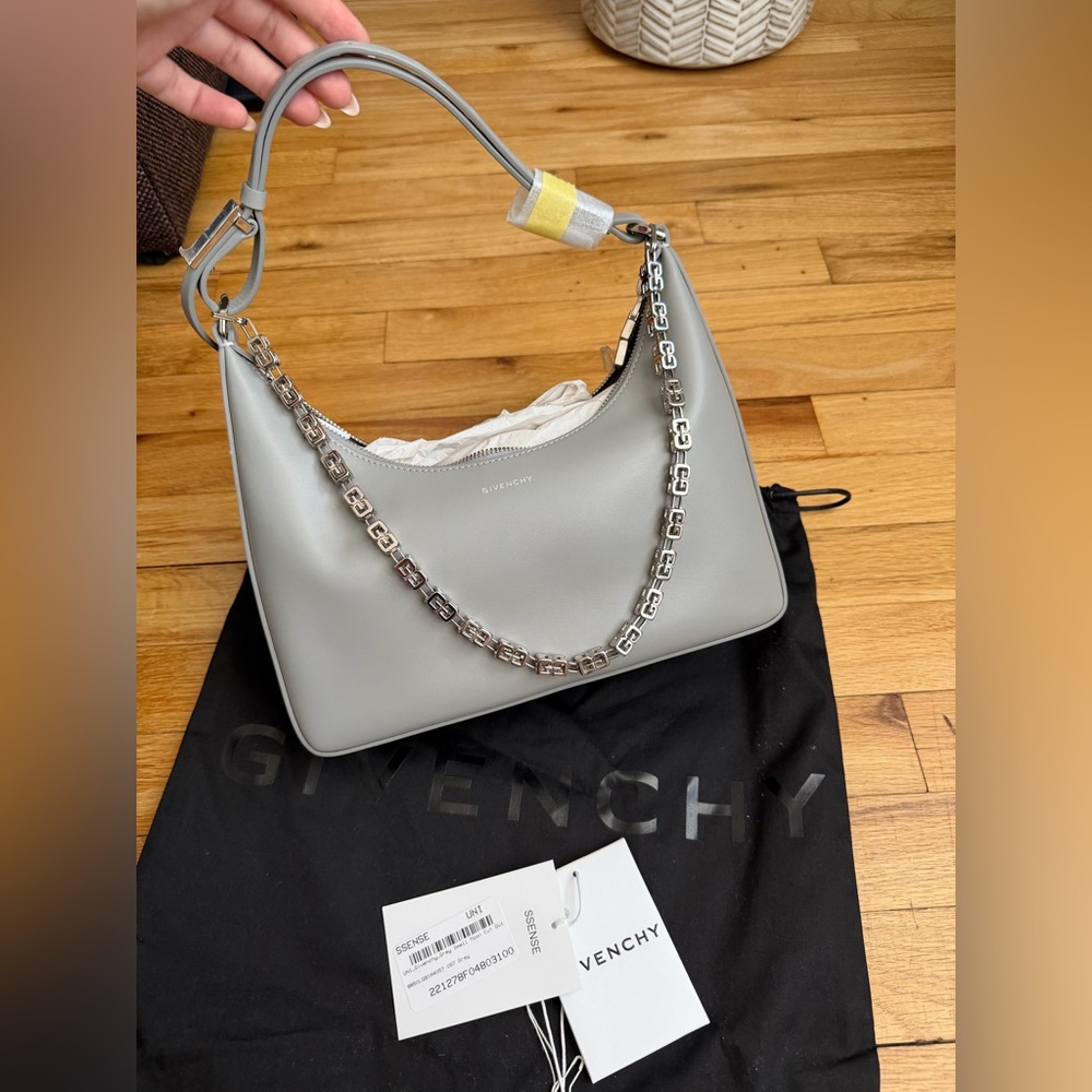 Givenchy Gray Small Moon Cut Out Shoulder Bag